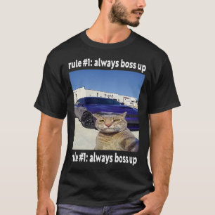 Regel # 1 altijd baas grappige kat meme t-shirt