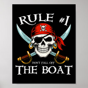 Regel #1 Val Niet Van De Boot Af Cruise Piraat Par Poster