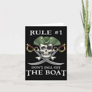 Regel #1 Val Niet Van De Boot Cruise Tarief Feest Kaart