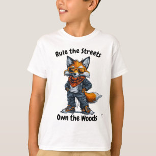 Regel de straten, eigenaar van de Bossen Fox Graph T-shirt
