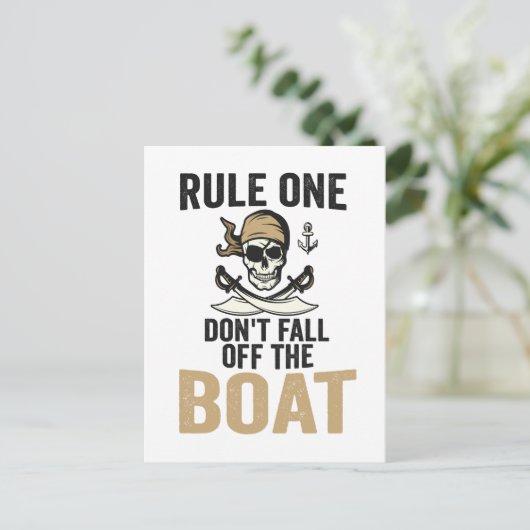 Regel één: val niet van de boot af Grappig Briefkaart (Staand voorkant)