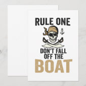 Regel één: val niet van de boot Funny Kaart (Voorkant / Achterkant)