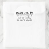 Regel nr. 30 ronde sticker (Tas)