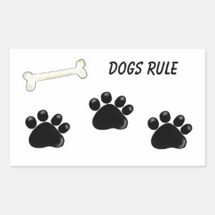 Regel voor honden - Afdrukken verven Rechthoekige Sticker