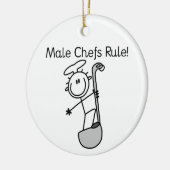 Regel voor mannelijke koks keramisch ornament (Links)