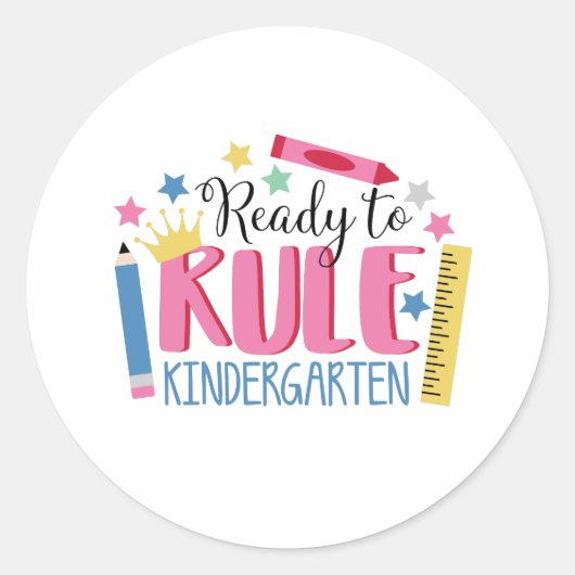 Regelgevende Kindergarten Ronde Sticker (Voorkant)