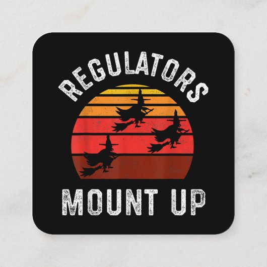 Regelgevers zetten zich op, Funny Halloween Witch Vierkante Visitekaartje (Achterkant)