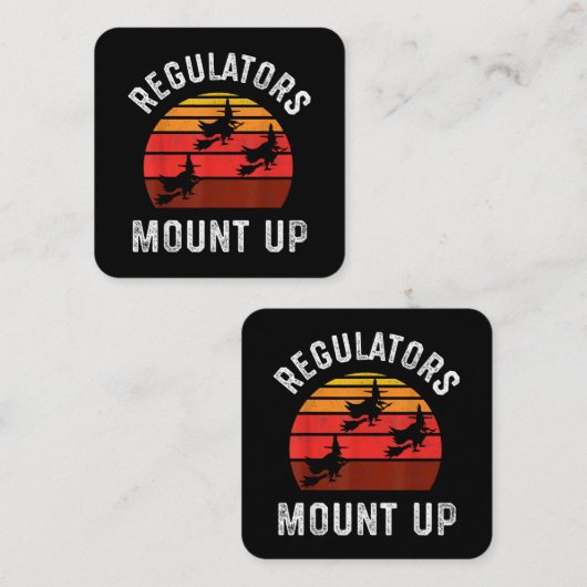 Regelgevers zetten zich op, Funny Halloween Witch Vierkante Visitekaartje (Voorkant / Achterkant)