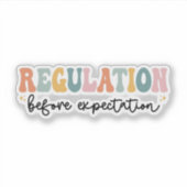 Regelgeving vóór verwachting sticker (Voorkant)
