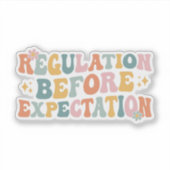 Regelgeving vóór verwachting sticker (Voorkant)