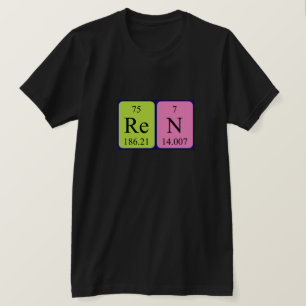 Regelmatig shirt met tabelnaam weergeven