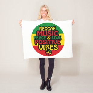 Regelontwerp met positieve quotes en reggadevlag fleece deken