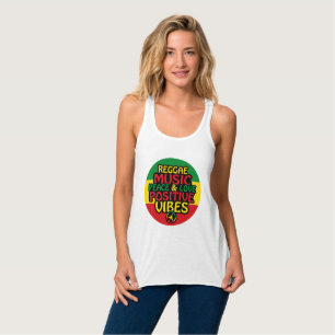 Regelontwerp met positieve quotes en reggadevlag tanktop