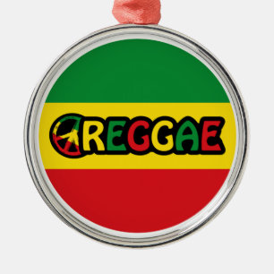 Regelontwerp met reggagevlag-kleuren metalen ornament