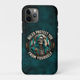 Regels Beschermen Je Tegen Jezelf Teal Smoke Reape iPhone 11 Pro Hoesje