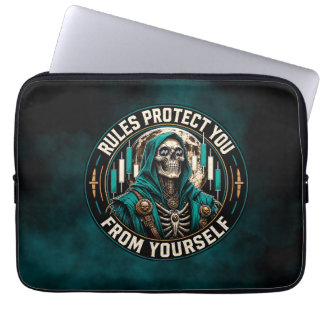 Regels Beschermen Je Tegen Jezelf Teal Smoke Reape Laptop Sleeve