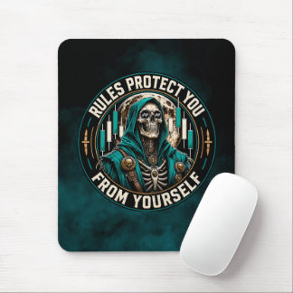 Regels Beschermen Je Tegen Jezelf Teal Smoke Reape Muismat