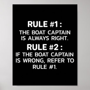 Regels voor bootkapiteins Grappige bootvaart Poster