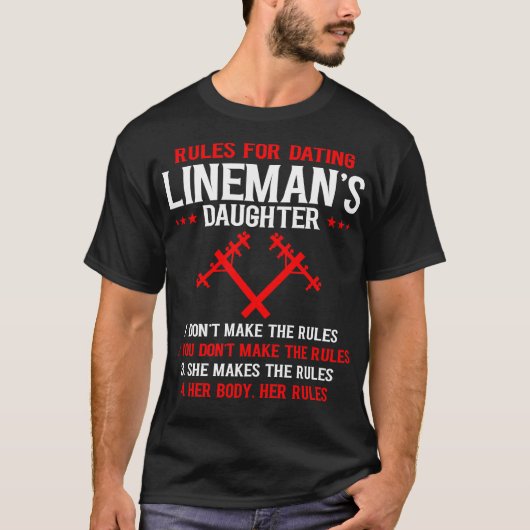 Regels voor de dochter van Lineman T-shirt (Voorkant)
