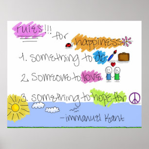 Regels voor geluk - Immanuel Kant Poster