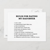 Regels voor het daten van mijn dochter briefkaart (Voorkant / Achterkant)