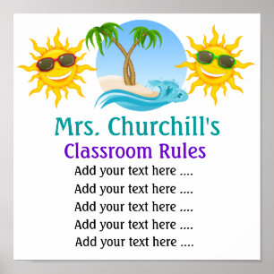 Regels voor klaslokalen van leraren . door SRF Poster