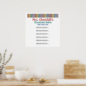 Regels voor klaslokalen van leraren op school LG. Poster (Keuken)