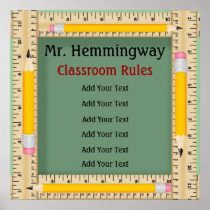 Regels voor leerlingenklaslokaal op school / Doels Poster