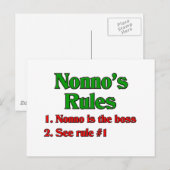 Regels voor nonno (Italiaanse grootvader) Briefkaart (Voorkant / Achterkant)