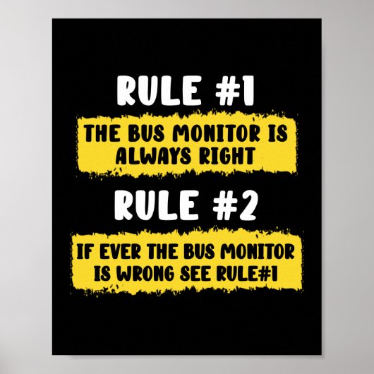 Regels voor schoolbusmonitor poster (Voorkant)