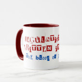 Regels zijn geschreven in bloed, van patriotten mok (Voorkant links)