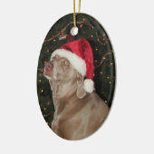Regen de Weimaraner - een kerstversiering Keramisch Ornament (Links)