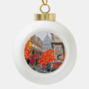Regen doordrenkte Rome Vintage Poster Keramische Bal Ornament