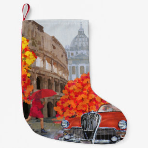 Regen doordrenkte Rome Vintage Poster Kleine Kerstsok