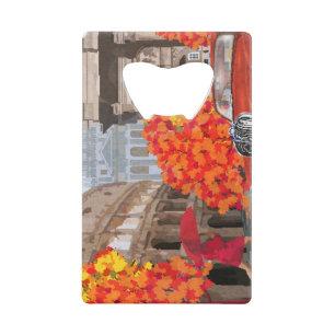 Regen doordrenkte Rome Vintage Poster Kredietkaart Flessenopener