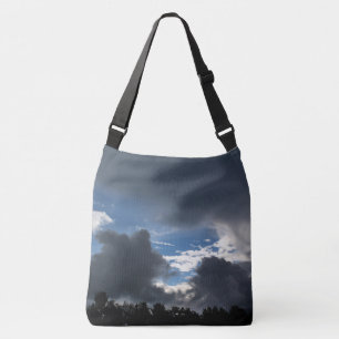 Regen, douches en blauwe hemels crossbody tas