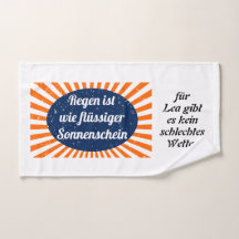 Regen flüssiger Sonnenschein mit Namen