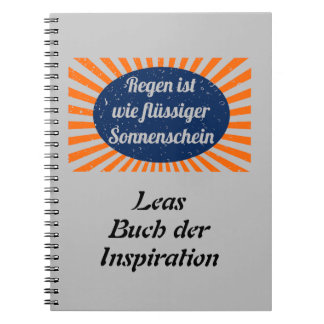 Regen flüssiger Sonnenschein mit Namen Notitieboek