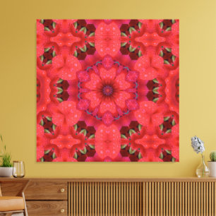 Regen Gezoende Scharlaken Kaleidoscoop Canvas Afdruk
