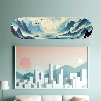 Regen Hagel Trekkende Vogels Sneeuw Bergen Landsch Skateboard