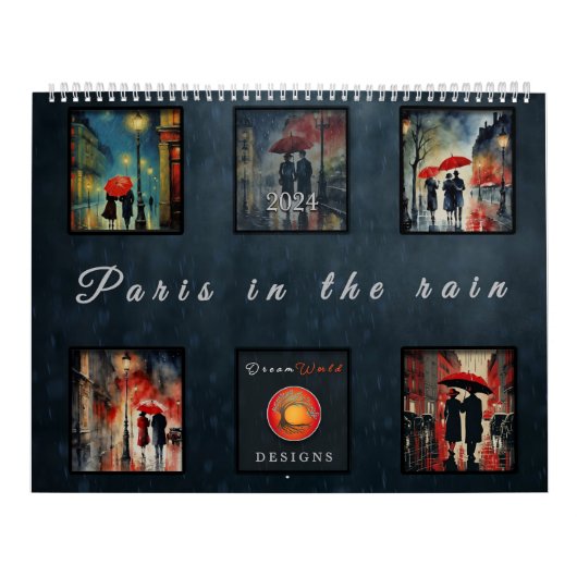 Regen in Parijs 2024 - Kalender (Hoes)