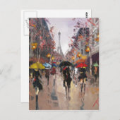 Regen in Parijs Briefkaart (Voorkant / Achterkant)