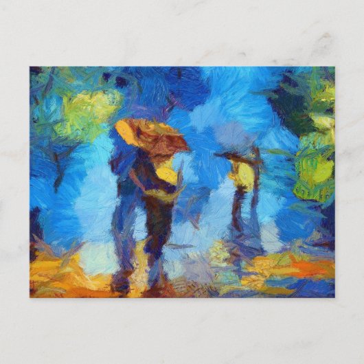 Regen in Parijs Briefkaart (Voorkant)