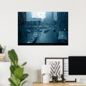 Regen op venster poster (Thuiskantoor)