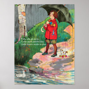 Regen, Regen, Ga weg - Moeder Gans Kwekerij Rhyme  Poster