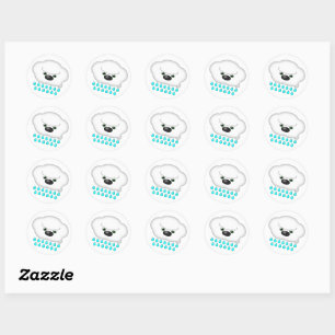 Regen Schaap Hond Cloud - Ronde Sticker