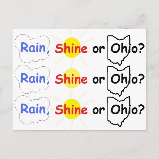Regen, Shine of Ohio? Briefkaart (Voorkant)