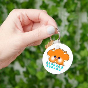 Regen Sinaasappel Tabby Cat Cloud - Sleutelhanger