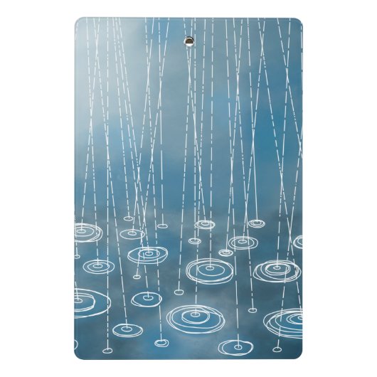 Regen Storm blauw Mini Klembord (Achterkant)
