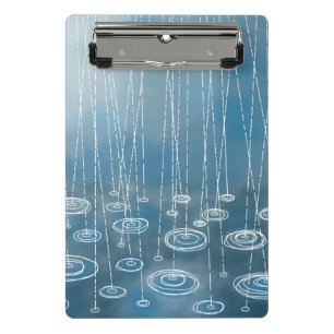 Regen Storm blauw Mini Klembord